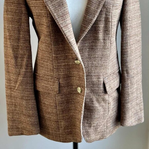 Vintage Harris Tweed Camel Wool Tailored Jacket by Marc D’Alcy Paris – US 10 - Picture 4 of 15